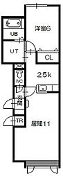 ラ・テラ2A 1LDKの間取図画像