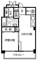 チヨダセントラルタウン 1LDKの間取図画像