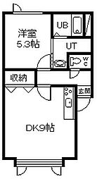 ドレクセルヒル 1DKの間取図画像