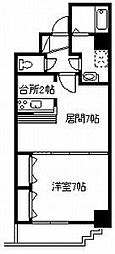 日宝ノルテ6条通弐番館 1DKの間取図画像