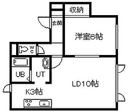 コーポクラフト 1LDKの間取図画像
