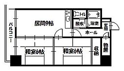 セカンドラシアール2条通 2LDKの間取図画像
