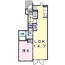 ベルアンジュ 1LDKの間取図画像