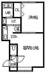 オウル 1LDKの間取図画像