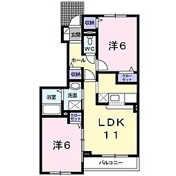 グレイスヴィラサンヨーG 2LDKの間取図画像