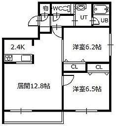 ベルオーブdoux 2LDKの間取図画像