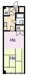 東ハイツ8・8 1Kの間取図画像