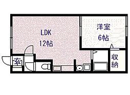 ダイヤハイツ川端4・8 1LDKの間取図画像