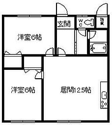 さとう荘 2LDKの間取図画像