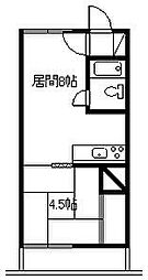 レオナ宮下 1DKの間取図画像