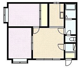 ウラキハイツB 2LDKの間取図画像
