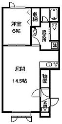プレシャス 1LDKの間取図画像