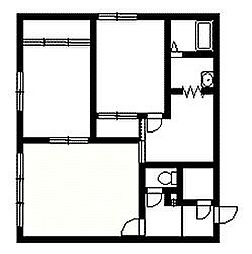ユリクレス 2LDKの間取図画像