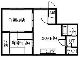 トーヨーハイツ 2LDKの間取図画像