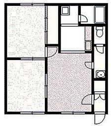 ジューヌフィーユ北門 2LDKの間取図画像