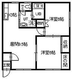 66&50 2LDKの間取図画像
