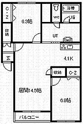 グランデ24 2LDKの間取図画像