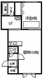 ラ・テラA 1LDKの間取図画像