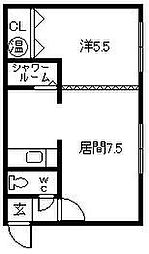 ドリームB 1DKの間取図画像