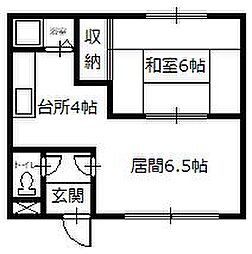 エコーハイツ 1LDKの間取図画像