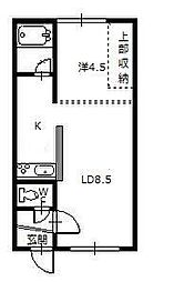 アツミコーポ 1DKの間取図画像