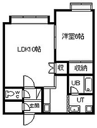 チャンプB 1LDKの間取図画像