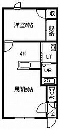 タピオラ 1LDKの間取図画像