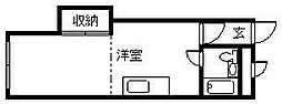 旭祥ハイツ ワンルームの間取図画像