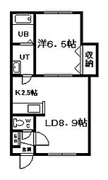 さくらハイツ 1LDKの間取図画像