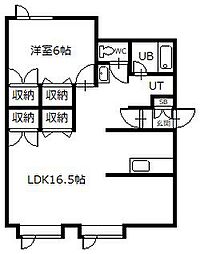 カーサ・グランデ 1LDKの間取図画像