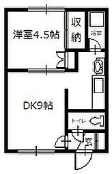コーポサクライA 1DKの間取図画像
