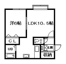 ジュリD 1LDKの間取図画像