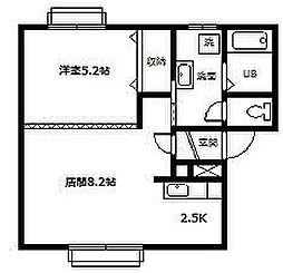 ルーヴル 1LDKの間取図画像