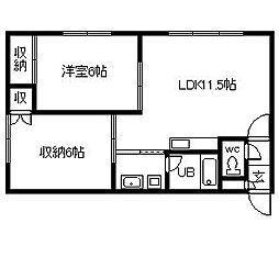 ウエストヴィレッヂ1 2LDKの間取図画像