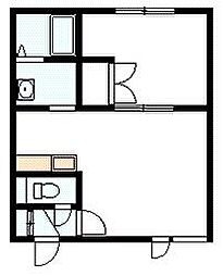 パシフィックハイツ 1LDKの間取図画像