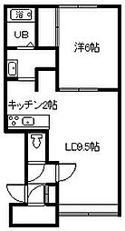 ベラーノD 1LDKの間取図画像