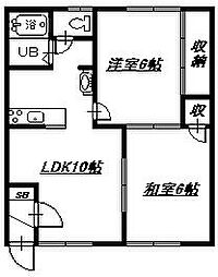 ノースシティ1 2LDKの間取図画像