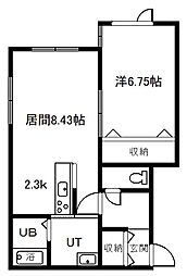 viento 1LDKの間取図画像