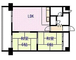 7条ビル7条レジデンス 2LDKの間取図画像