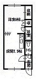 ディーズイン 1DKの間取図画像