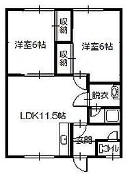 CACAO 2LDKの間取図画像