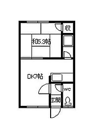 コーポ花園 1DKの間取図画像