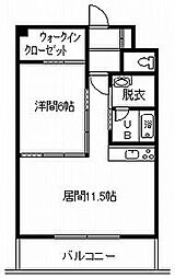 サン・パヒューム 1LDKの間取図画像