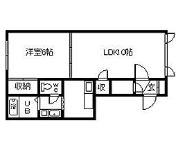 ブルーリバー 1LDKの間取図画像
