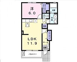 アン　ボヌール 102 ｜ 兵庫県加古川市別府町新野辺北町2丁目74-1（賃貸アパート1LDK・1階・46.34㎡） その2