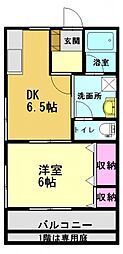 ヴィレッジみふく2 1DKの間取図画像