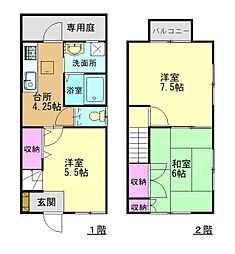 ハイツさんふらわぁB 3Kの間取図画像