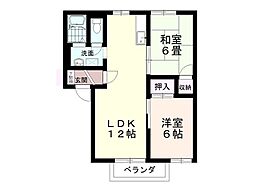 パークハイム・ヤジマB 2LDKの間取図画像