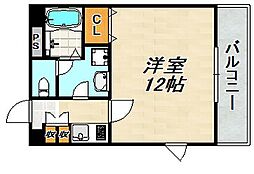 みなみハイツ 2階1Kの間取り