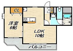 メゾン・ド・エミナンス 1LDKの間取図画像